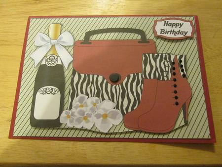 Zebra Handbag, Boots, White Flowers & Bubbly by Anne-marie Wheeler