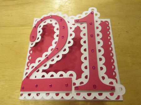 21st Shaped Card Templates X 2 Cards (with Layering) by Anne-marie Wheeler