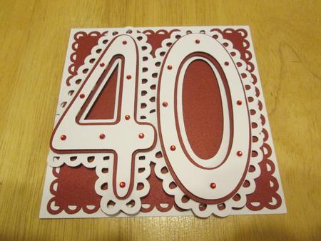 40th Shaped Card Templates X 2 Cards (with Layering) by Anne-marie Wheeler