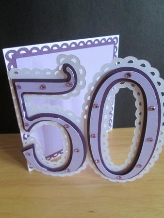 50th Shaped Card Templates X 2 Cards (with Layering) by Anne-marie Wheeler