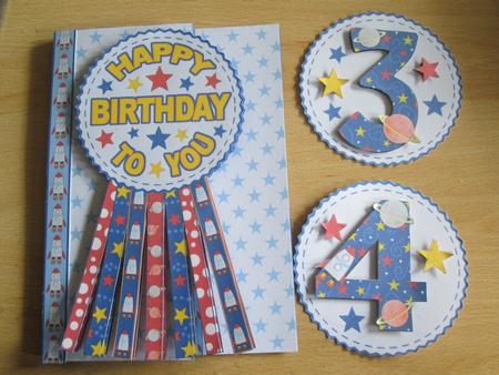 Space Birthday Rosette Over the Edge Mini Kit by Anne-marie Wheeler