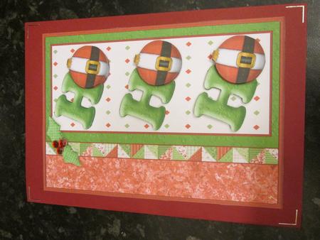 Ho Ho Ho Santa Baubles Card Topper & Decoupage by Anne-marie Wheeler