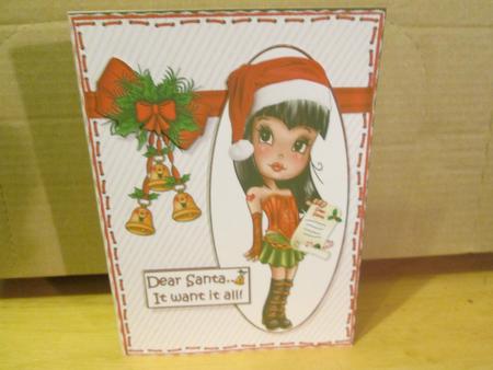 Teen Diva Wants It All for Christmas Quick Card by Anne-marie Wheeler