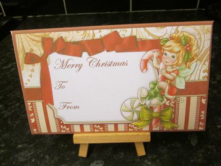 Candy Cane Fairy Christmas Money Wallet Envelope by Anne-marie Wheeler