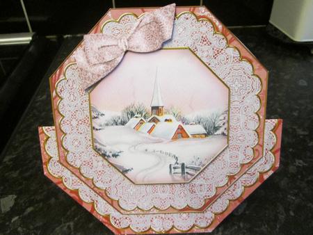 Snow Church Deco Stand-up Large Card Mini Kit by Anne-marie Wheeler
