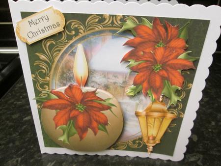 The Christmas Candle - Red Poinsettias by Anne-marie Wheeler