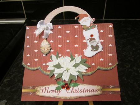 Christmas Handbag Shaped Card Plus Bonus Gift Card by Anne-marie Wheeler