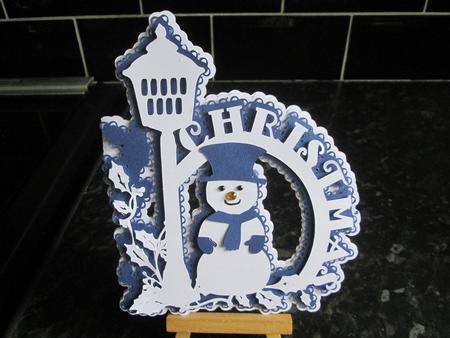 Christmas Snowman Lamp Card by Anne-marie Wheeler