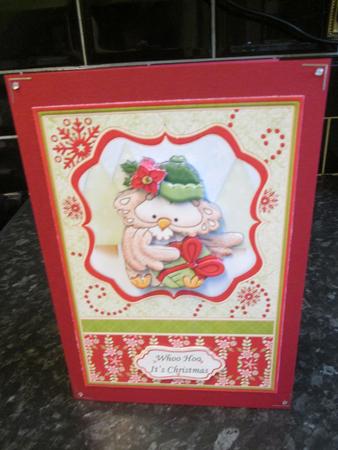 Whoo Hoo It's Christmas Card Topper & Decoupage by Anne-marie Wheeler