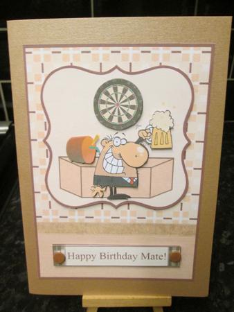 Beer Man Pub Birthday Mate Topper & Decoupage by Anne-marie Wheeler