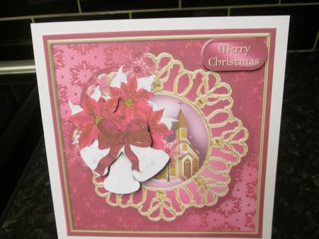 The Bells Ring Out Decoupage Card Front by Anne-marie Wheeler