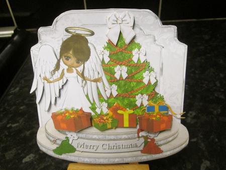 Brunette Christmas Angel with Bonus Gift Card by Anne-marie Wheeler