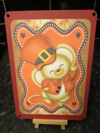 Cute Christmas Mouse by Anne-marie Wheeler