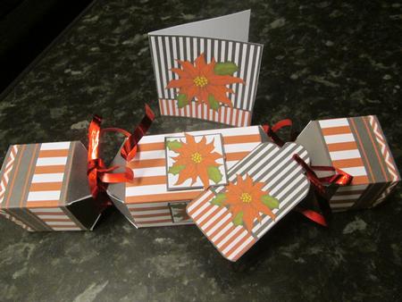 3D Poinsettia Christmas Cracker Boxes by Anne-marie Wheeler