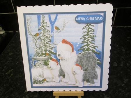 Old English Sheepdog Christmas Mini Card Kit by Anne-marie Wheeler