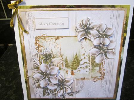 Christmas Midnight Mass 7x7 Card with Decoupage by Anne-marie Wheeler
