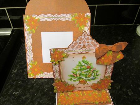 Christmas Tree Lace Top Easel Card & Envelope Kit by Anne-marie Wheeler