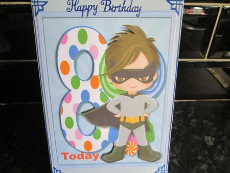 Happy 8th Birthday Supehero by Anne-marie Wheeler