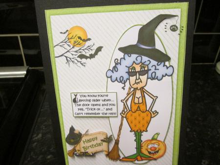 Stella About Getting Older and Halloween Quick Card by Anne-marie Wheeler