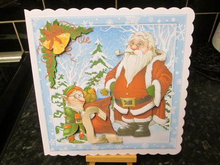 8x8 Santa with Elf Checking the List Mini Kit by Anne-marie Wheeler