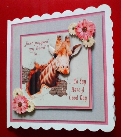 Female Birthday Giraffe Quick Card by Anne McIntyre