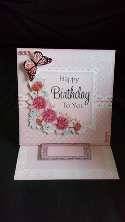 3D Easel Card Mini Kit - A Touch of Elegance Birthday - Flowers, Lace, Butterflies & Pearls by Anne McIntyre