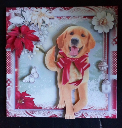 The Christmas Labrador Card Front Kit by Anne McIntyre