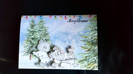 Fetching the Tree with Lights Background by Anne McIntyre