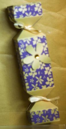 Gold Flowers Cracker Shaped Treat or Favour Box by Anne Perks