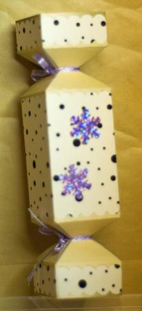 Gold Snowballs Cracker Shaped Treat or Favour Box by Anne Perks