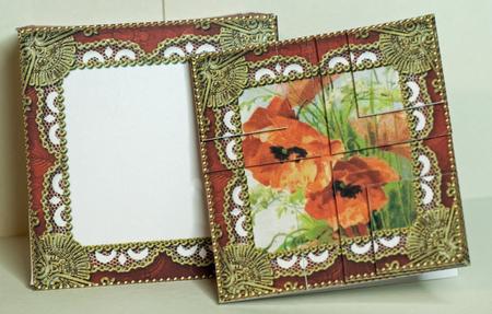 Poppies Gold Mini Card Envelope 4 Corner Stacker Aio by Anne Perks