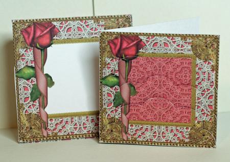 Pink Rose Lace Mini Card Envelope Scallop Bottom Stacker Aio by Anne Perks