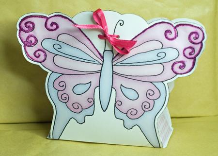 Fluttery Butterfly Shaped Treat or Favour Box Sheet 1 by Anne Perks