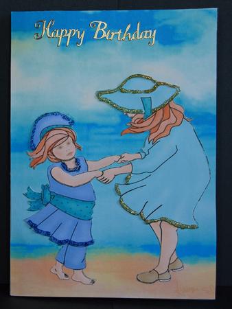 Victorian Girls Seaside Decoupage Sheet by Anne Perks