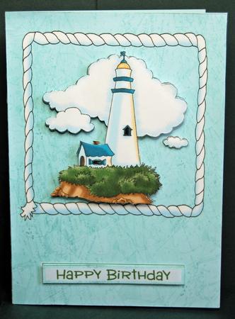 Lighthouse Card Front by Anne Perks