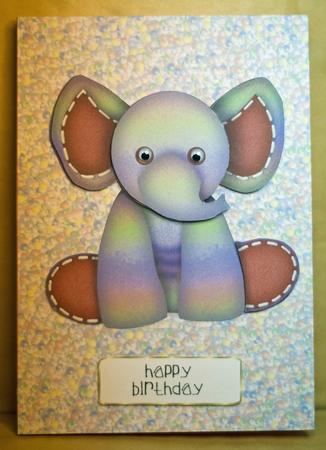 Baby Elephant Step-by-step Card Topper by Anne Perks
