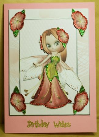 Flower Fae Rosey A4 by Anne Perks