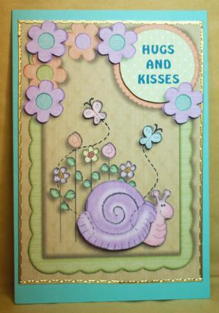 Purple Snail Among the Flowers by Anne Perks