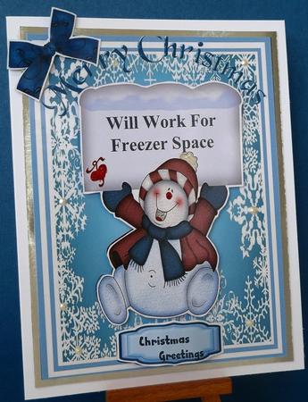Snowman Looking for Freezer Space  by Anne Ray