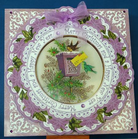 Lilac Postbox Merry Christmas 8in Doily Shaker Cf Mini Kit by Anne Ray