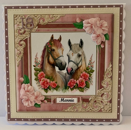 Lovely Watercolor Horses Valentine - Card Three by Anne Sales