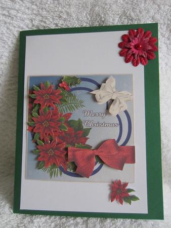 160 x 160 Poinsettia Holly and Blue Christmaas Card 160x160 Featured Gallery Photo