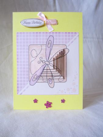 Dragonfly Quick Card with Pyramage Topper by Anne Taft