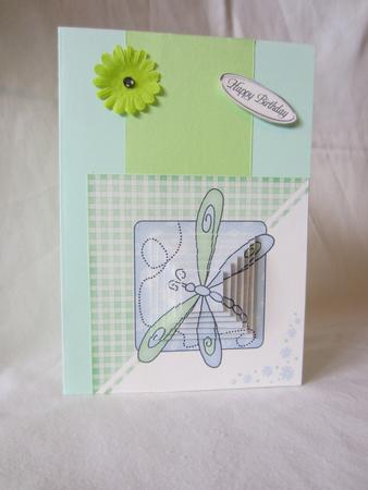 Dragonfly Quick Card with Pyramage Topper by Anne Taft