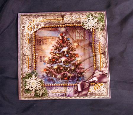 How Tree Looks Snow All 4 Rounded Corner Card Front by Anne Wallin-Halme