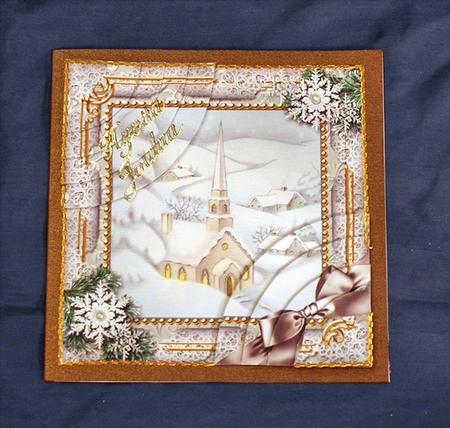 New Church Snow 6 Inch Duo Corner Stack Card Front by Anne Wallin-Halme