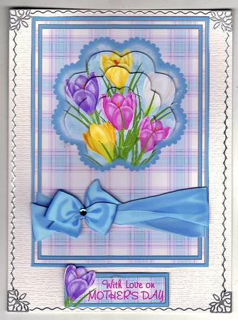 Crocuses and Checks with Stacker and Decoupage by Annemarie Campbell