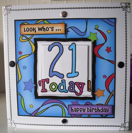 21st Birthday Quick Card with Pyramage by Annemarie Campbell