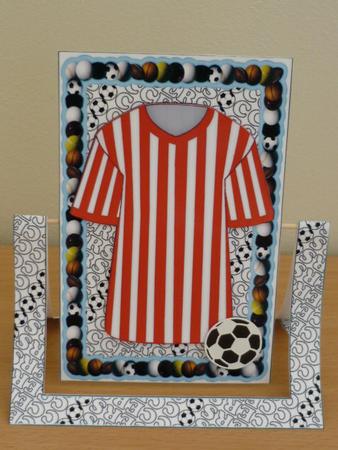 Soccer Red Shirt Spinner Card by Annette Purkis