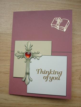 Ornate Cross Over the Edge Card in Red by Annette Purkis
